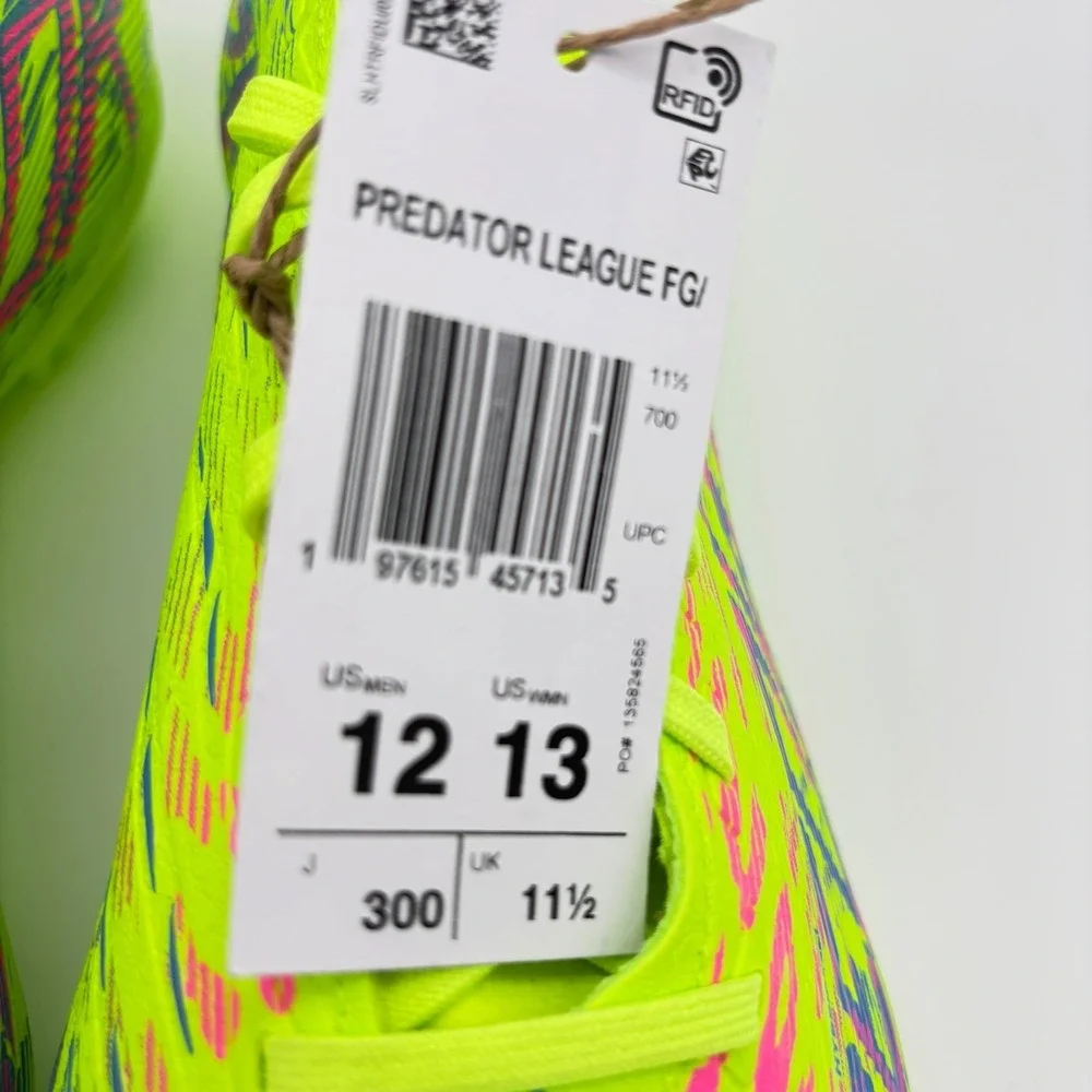 Adidas Predator League FG Soccer Cleats Lucid Lemon Mens 12 IG7700